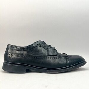 John A Frye Mens 11 D James Longwing‎ Oxfords Black Leather Brogue Dress Shoes